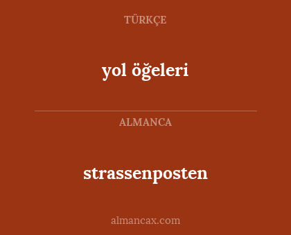 yol öğeleri - strassenposten
