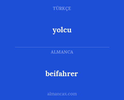 yolcu - beifahrer