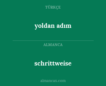 schrittweise - yoldan adım