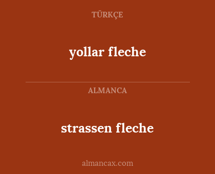 strassen fleche - yollar fleche