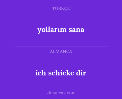 yollarım sana - ich schicke dir