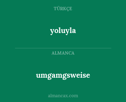 yoluyla - umgamgsweise
