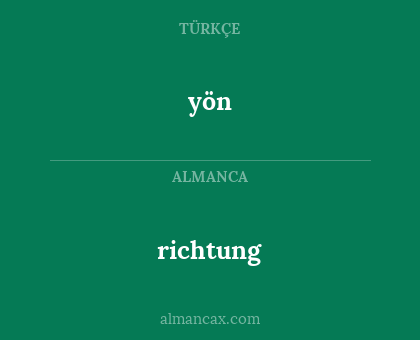 yön - richtung