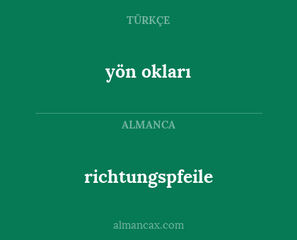 yön okları - richtungspfeile