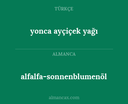 yonca ayçiçek yağı - alfalfa-sonnenblumenöl