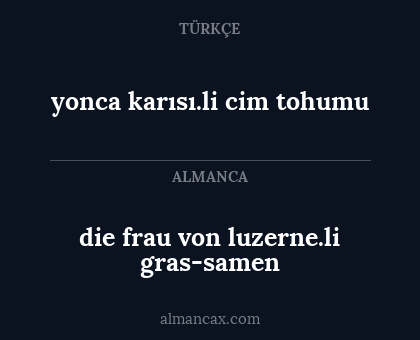 yonca karısı.li cim tohumu - die frau von luzerne.li gras-samen