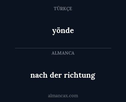 yönde - nach der richtung