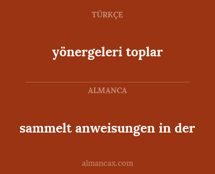 sammelt anweisungen in der - yönergeleri toplar