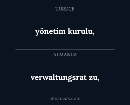 verwaltungsrat zu, - yönetim kurulu,