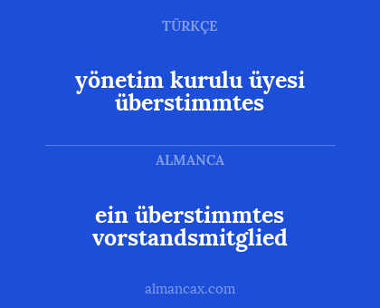 yönetim kurulu üyesi überstimmtes - ein überstimmtes vorstandsmitglied