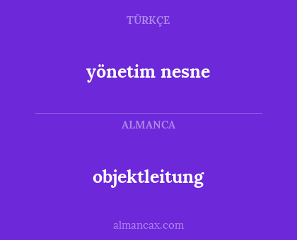 objektleitung - yönetim nesne