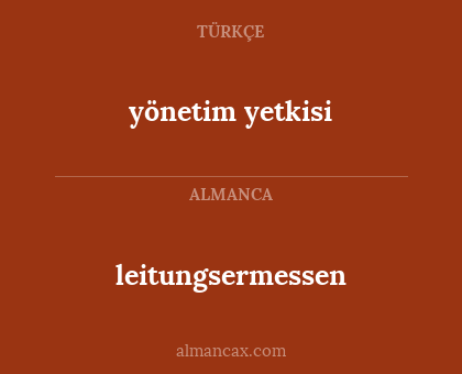 yönetim yetkisi - leitungsermessen