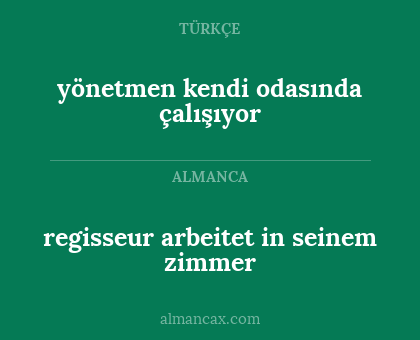 regisseur arbeitet in seinem zimmer - yönetmen kendi odasında çalışıyor