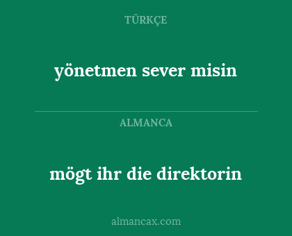 yönetmen sever misin - mögt ihr die direktorin