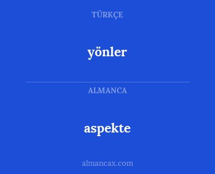aspekte - yönler