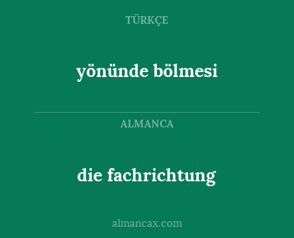 die fachrichtung - yönünde bölmesi