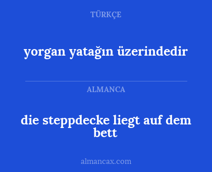 die steppdecke liegt auf dem bett - yorgan yatağın üzerindedir