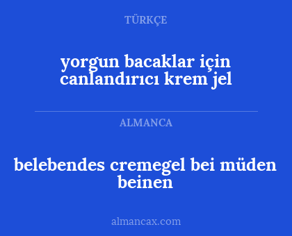 yorgun bacaklar için canlandırıcı krem jel - belebendes cremegel bei müden beinen