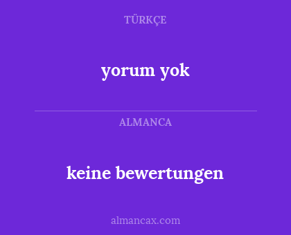 keine bewertungen - yorum yok