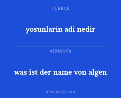 yosunlarin adi nedir - was ist der name von algen