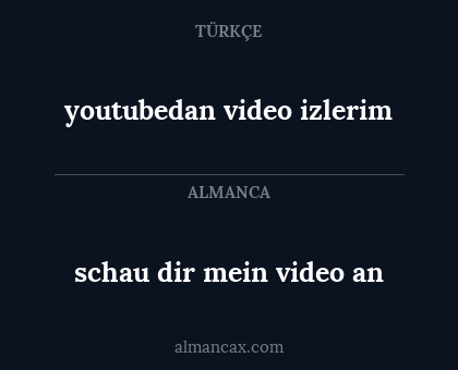 youtubedan video izlerim - schau dir mein video an