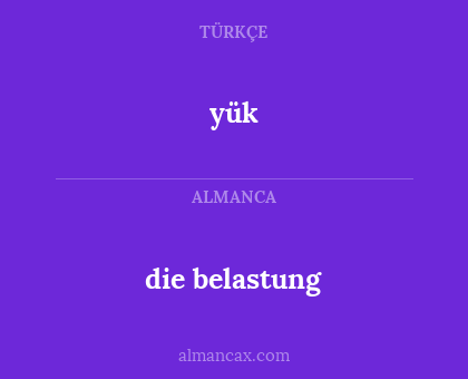 die belastung - yük