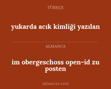 yukarda acık kimliği yazılan - im obergeschoss open-id zu posten