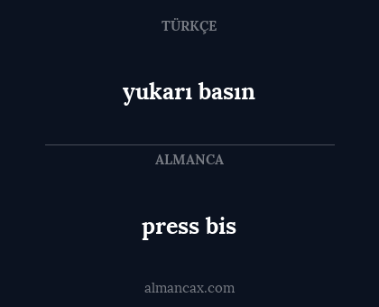 press bis - yukarı basın