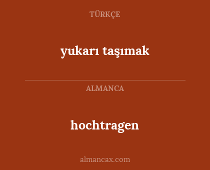 yukarı taşımak - hochtragen