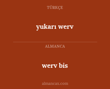 werv bis - yukarı werv