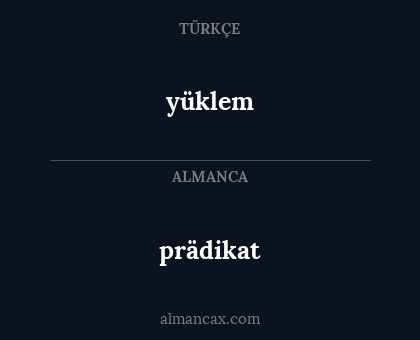 prädikat - yüklem
