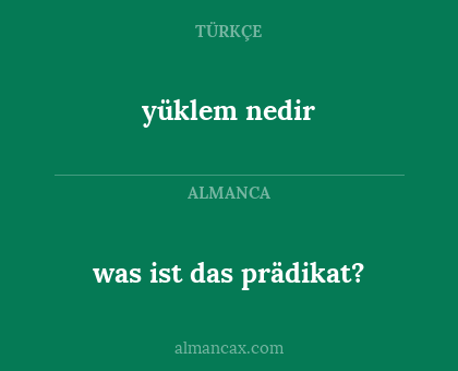 was ist das prädikat? - yüklem nedir