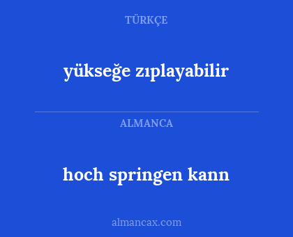hoch springen kann - yükseğe zıplayabilir