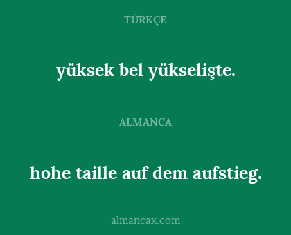 hohe taille auf dem aufstieg. - yüksek bel yükselişte.