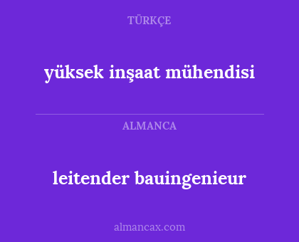 leitender bauingenieur - yüksek inşaat mühendisi