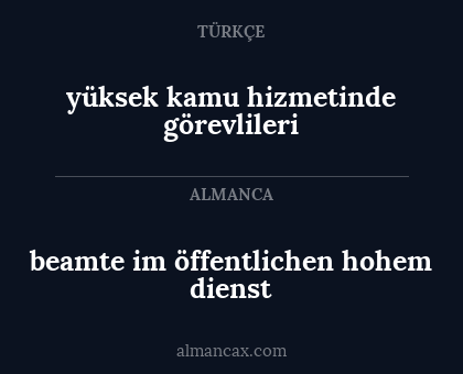 yüksek kamu hizmetinde görevlileri - beamte im öffentlichen hohem dienst