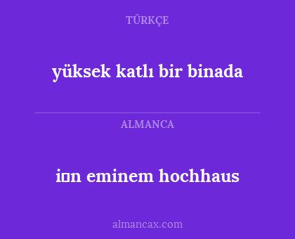 yüksek katlı bir binada - i̇n eminem hochhaus