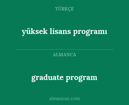 yüksek lisans programı - graduate program