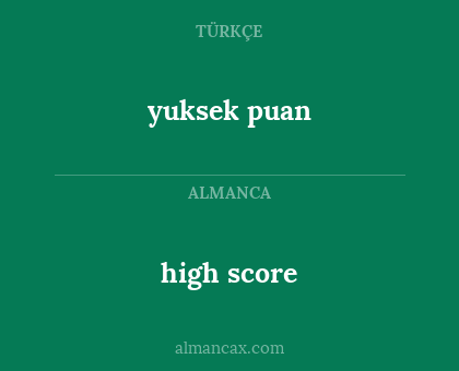high score - yuksek puan