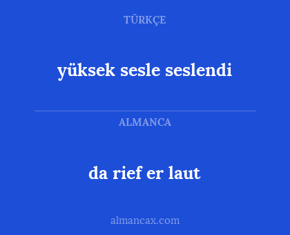 yüksek sesle seslendi - da rief er laut