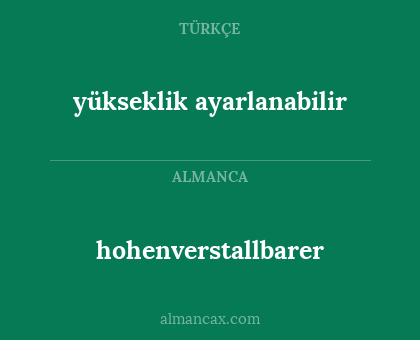yükseklik ayarlanabilir - hohenverstallbarer
