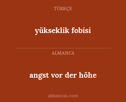 angst vor der höhe - yükseklik fobisi