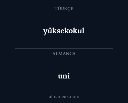 uni - yüksekokul