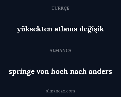 springe von hoch nach anders - yüksekten atlama değişik