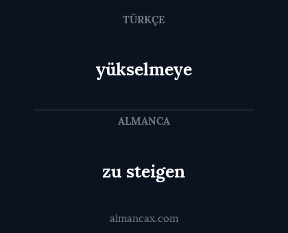 zu steigen - yükselmeye