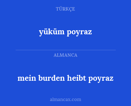 mein burden heibt poyraz - yüküm poyraz