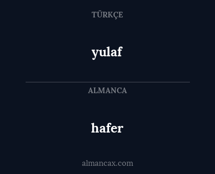 hafer - yulaf