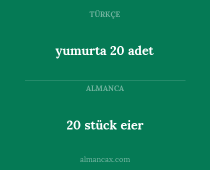 20 stück eier - yumurta 20 adet