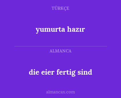 die eier fertig sind - yumurta hazır