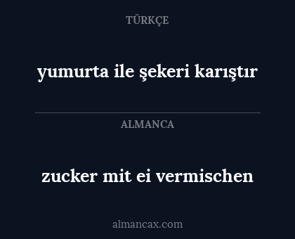 zucker mit ei vermischen - yumurta ile şekeri karıştır